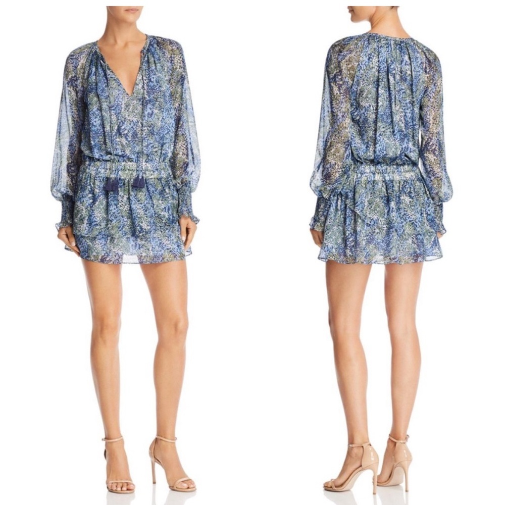 Ramy Brook Brinley Tassel-Tie Long-Sleeve Dress
